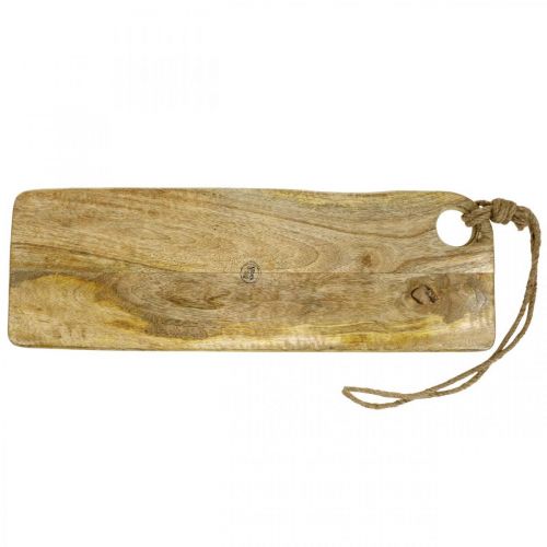 Article Plateau déco bois de manguier naturel plateau de service avec cordon 58×19cm