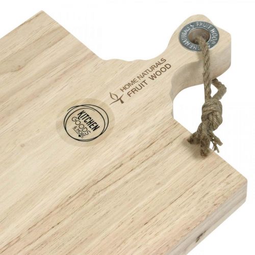 Floristik24 Planche à découper en bois de manguier, plateau décoratif avec poignée en bois véritable 38×26,5cm L48cm
