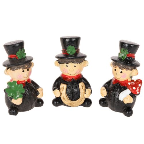 Figurine porte-bonheur de ramoneur à coller, 5 cm, lot de 6