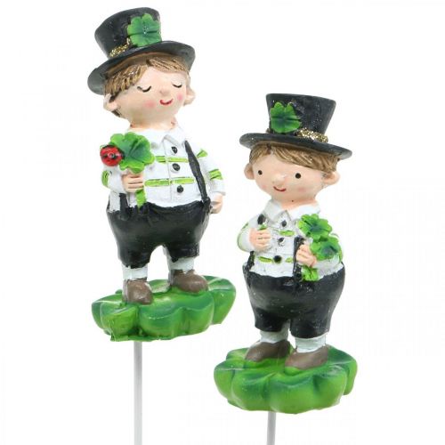 Floristik24 Ramoneur avec trèfle, prise pour la Saint-Sylvestre, porte-bonheur, St Patricks Day L27cm 4pcs