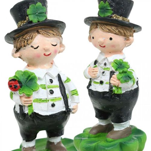 Article Ramoneur avec trèfle, bouchon pour le réveillon du Nouvel An, porte-bonheur, Saint Patrick L27cm 4 pièces