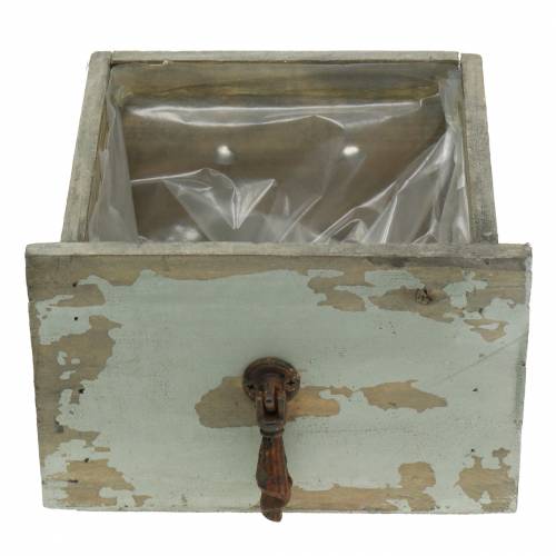 Floristik24 Jardinière tiroir en bois gris antique 16cm x 14cm