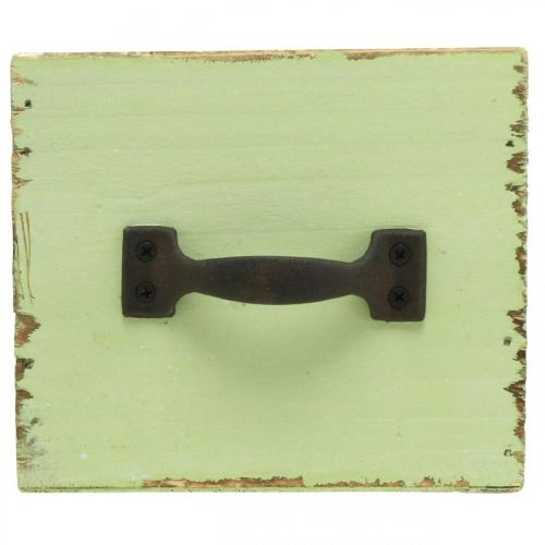 Article Jardinière tiroir vert clair shabby chic 12.5×12.5×10cm