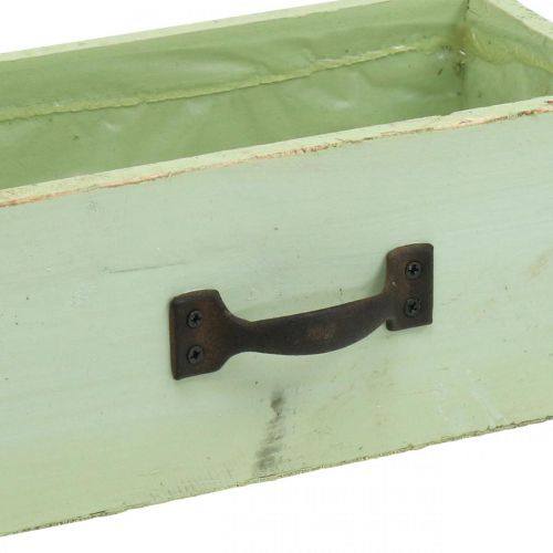 Floristik24 Bac à plantes en bois vert clair vintage 25×13×8cm