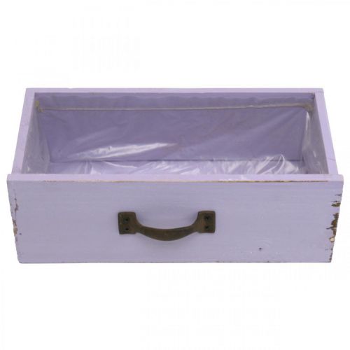 Article Jardinière Tiroir Décoratif Shabby Chic Bois Violet 25×13×8cm