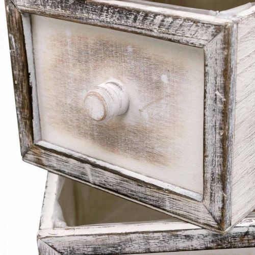 Floristik24 Jardinière en bois tiroir aspect antique crème 24/20/16/12cm lot de 4