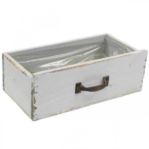 Floristik24 Jardinière Bois Tiroir Shabby Chic Gris 25x13x9cm