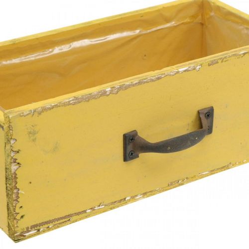 Floristik24 Boîte à plantes tiroir en bois Shabby Chic Jaune 25x13x9cm