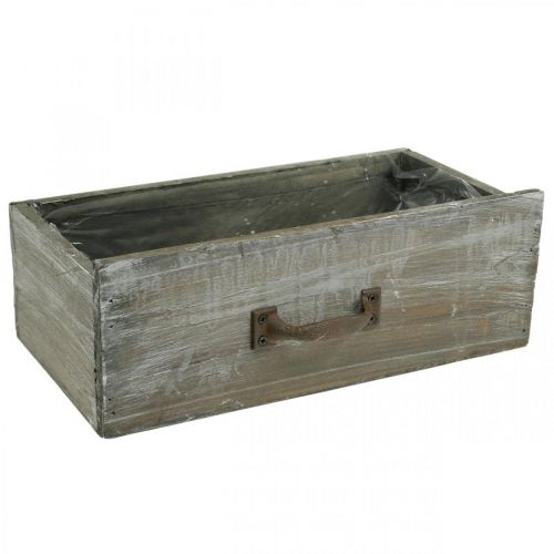 Floristik24 Boîte à plantes tiroir bois shabby chic blanc lavé 25x13x9cm