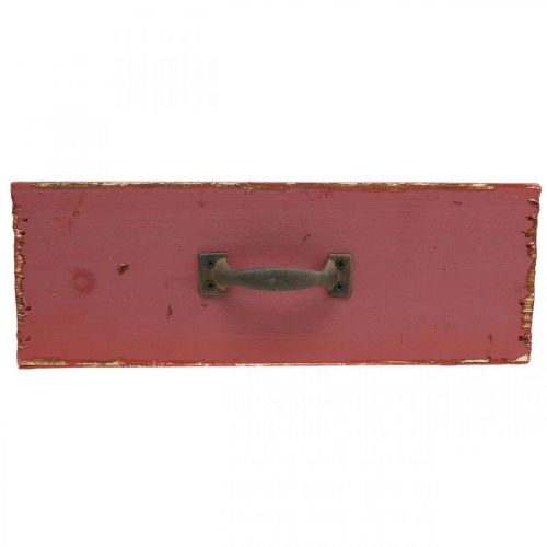 Floristik24 Jardinière Tiroir Bois Shabby Chic Rouge 25x13x9cm