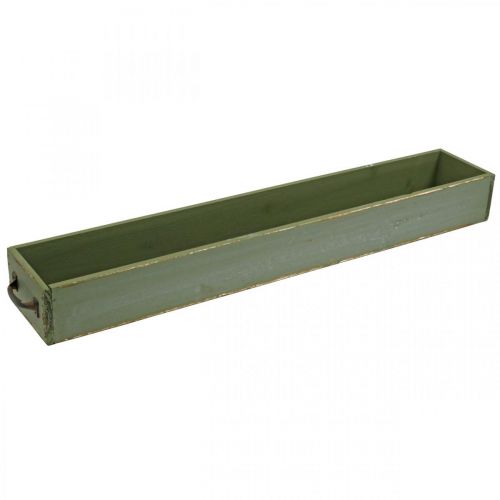 Floristik24 Déco Tiroir Aspect Vintage Plateau Bois Vert Shabby 65×11×7cm