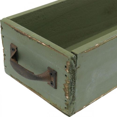Floristik24 Déco Tiroir Aspect Vintage Plateau Bois Vert Shabby 65×11×7cm