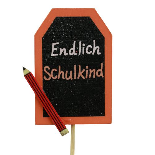 Article Bouchon décoratif rentrée scolaire «Enfin l&#39;écolier» bois 7×5,5cm 16 pièces