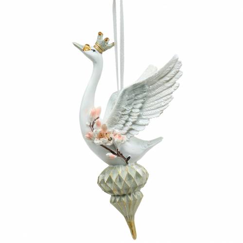 Cintre déco arbre de Noël ornement cygne 17cm