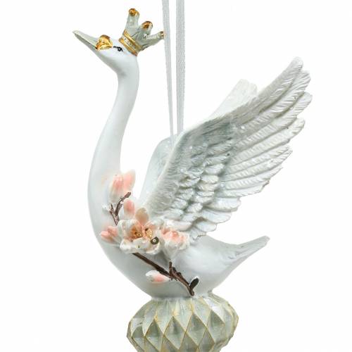 Floristik24 Cintre déco arbre de Noël ornement cygne 17cm