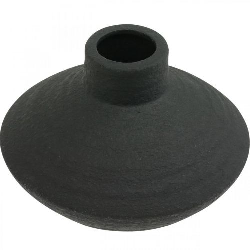 Floristik24 Vase en céramique noir vase décoratif plat bulbeux H10cm