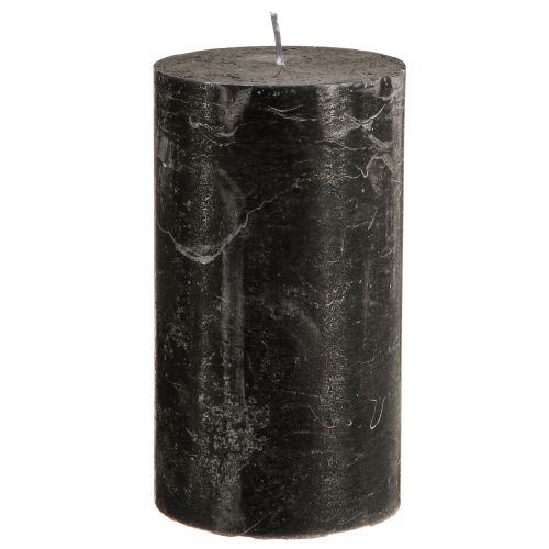 Bougies noires bougies piliers de couleur unie 85×150mm 2 pcs