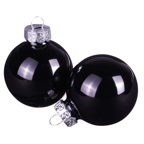 Article Boules de Noël noires boules d&#39;arbre en verre Ø4cm 24 pcs