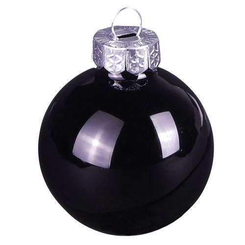 Article Boules de Noël noires en verre mini brillant Ø3cm 22 pcs