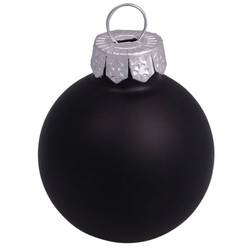 Article Boules de Noël noires en verre mini mat brillant Ø3cm 22 pcs