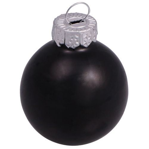 Article Boules de Noël noires en verre mini mat brillant Ø3cm 22 pcs