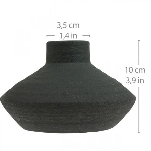 Floristik24 Vase en céramique noir vase décoratif plat bulbeux H10cm