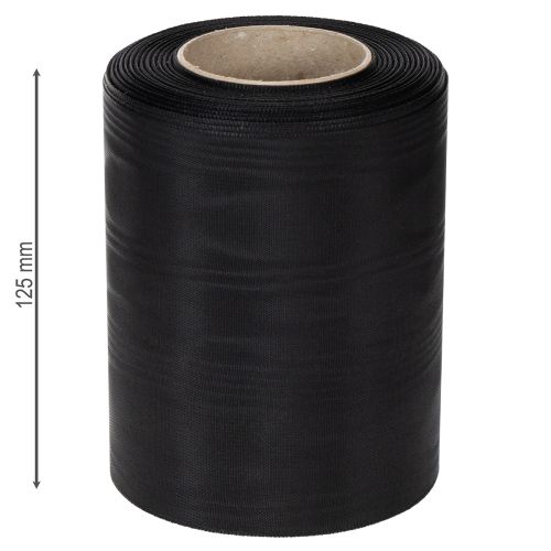 Ruban noir pour couronne, 125 mm, 25 m - Ruban de deuil élégant pour l'art floral et la décoration, ruban en acétate | Floristik24.be