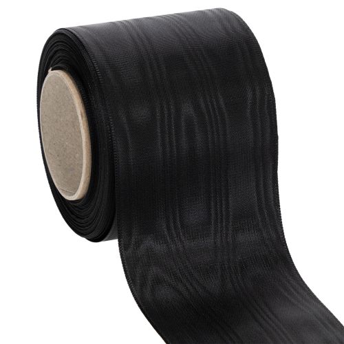 Ruban noir pour couronne, 75 mm, 25 m - ruban de deuil en acétate pour impression et décoration. acheter | Floristik24.be