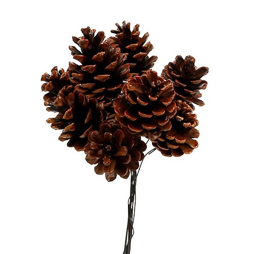 Article Pommes de pin noir cirées sur fil de fer 200 pièces