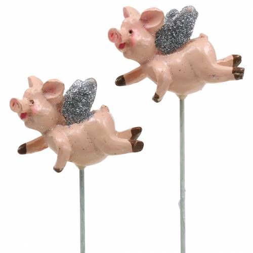 Floristik24 Deco plug cochon porte bonheur 6pcs