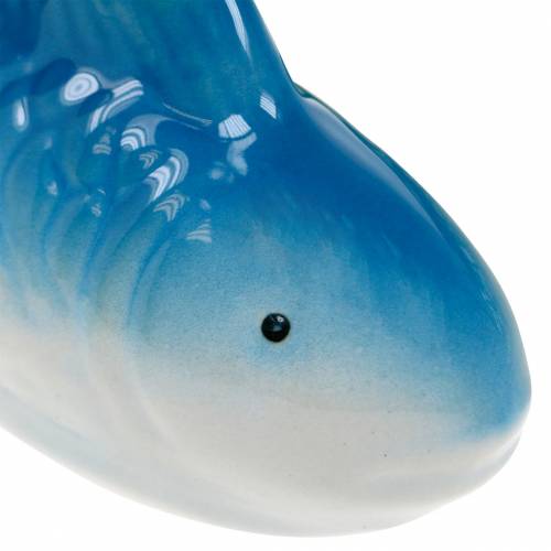 Floristik24 Poisson nageur céramique bleu/vert 16cm 2pcs