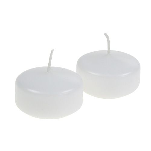 Floristik24 Bougies flottantes blanches 4.5cm 8pcs