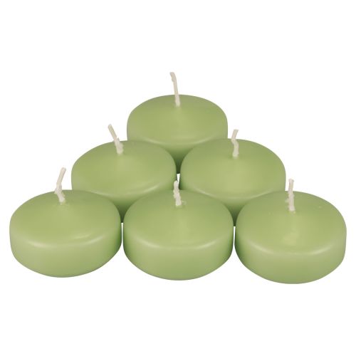 Floristik24 Bougies flottantes vertes Bougies Wenzel vert tendre 30×50mm 8 pcs