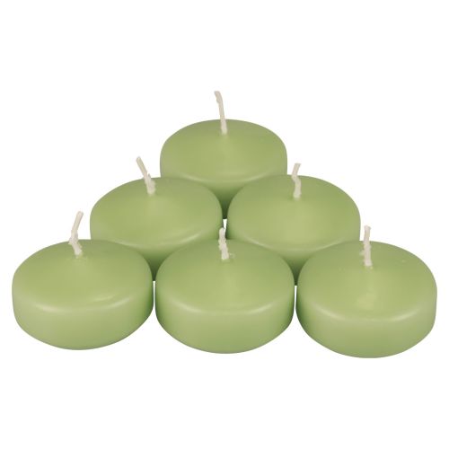 Bougies flottantes vertes Bougies Wenzel vert tendre 30×50mm 8pcs