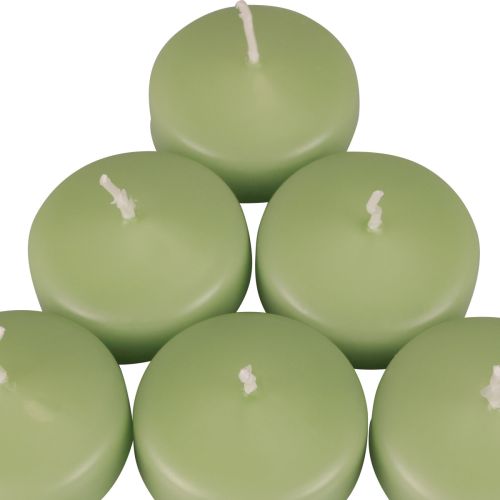 Floristik24 Bougies flottantes vertes Bougies Wenzel vert tendre 30×50mm 8 pcs