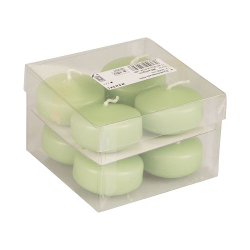 Floristik24 Bougies flottantes vertes Bougies Wenzel vert tendre 30×50mm 8 pcs