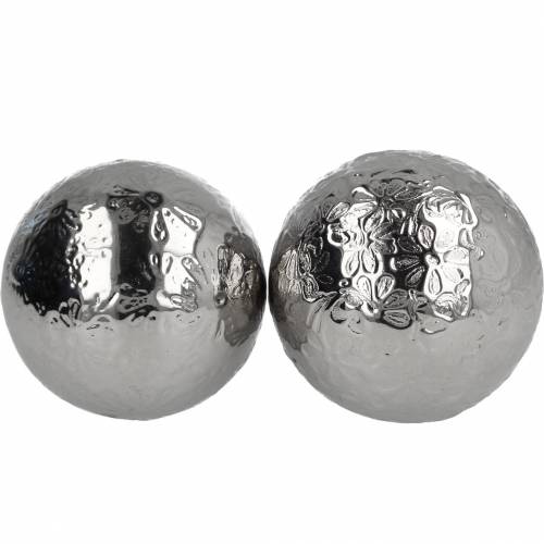 Floristik24 Boule flottante fleurs métal argenté Ø5.5cm assorties 6pcs