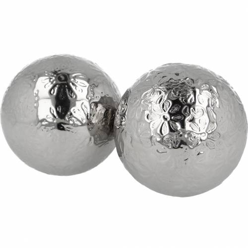 Floristik24 Boule flottante fleurs métal argenté Ø5.5cm assorties 6pcs