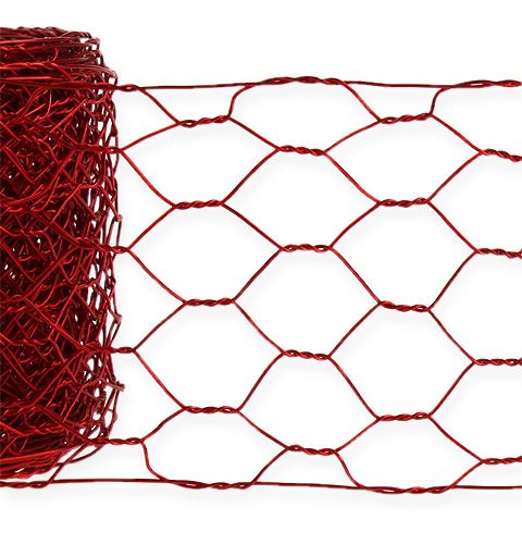 Floristik24 Tresse hexagonale 50mm 5m rouge