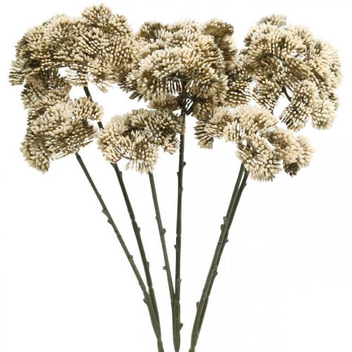 Sedum fleur artificielle sedum crème décoration florale automne 70cm 3pcs