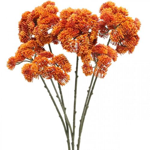 Floristik24 Sedum artificiel sedum orange décoration d&#39;automne 70cm 3pcs