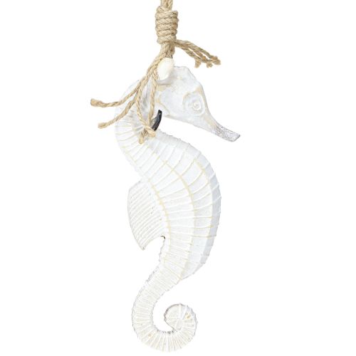 Floristik24 Décoration hippocampe à suspendre en blanc délavé 27 cm