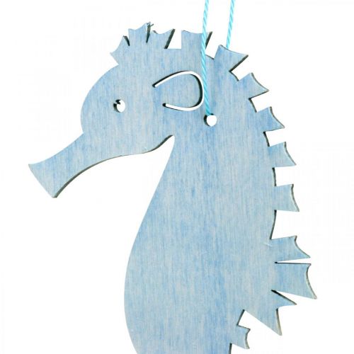Floristik24 Hippocampe à suspendre bleu, blanc cintre décoration maritime 8 pièces