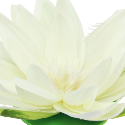 Article Lot de 2 nénuphars artificiels flottants, décoration de table, blanc crème, Ø 15 cm