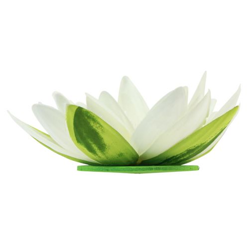 Article Lot de 2 nénuphars artificiels flottants, décoration de table, blanc crème, Ø 15 cm