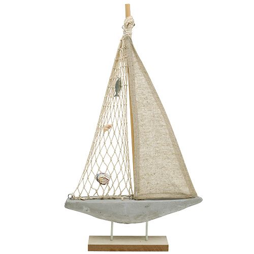Voilier de décoration en bois 25 x 43 cm
