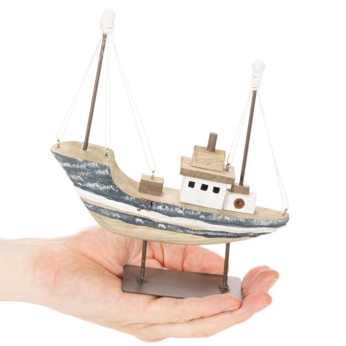 Décoration de bateau, style maritime, en bois avec support, 20 cm | Floristik24.be