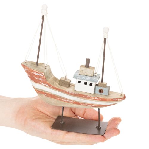 Maquette décorative de bateau en bois pour rebord de fenêtre 20 cm | Floristik24.be