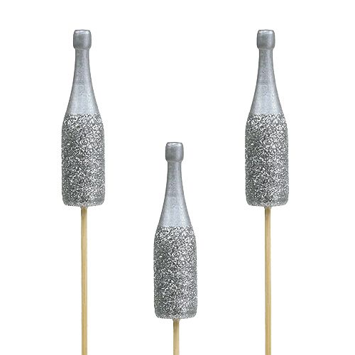 Floristik24 Bouchon de bouteille de champagne 7cm avec mica L30cm 8pcs