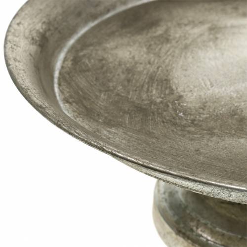 Floristik24 Assiette de service sur la base argent antique Ø31cm H14cm